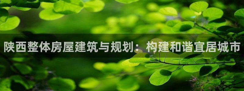 安信信托12 期：陕西整体房屋建筑与规划：构建和谐宜居城市
