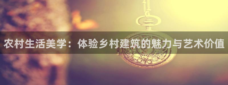 奇安信12流转场：农村生活美学：体验乡村建筑的魅力与艺术价值